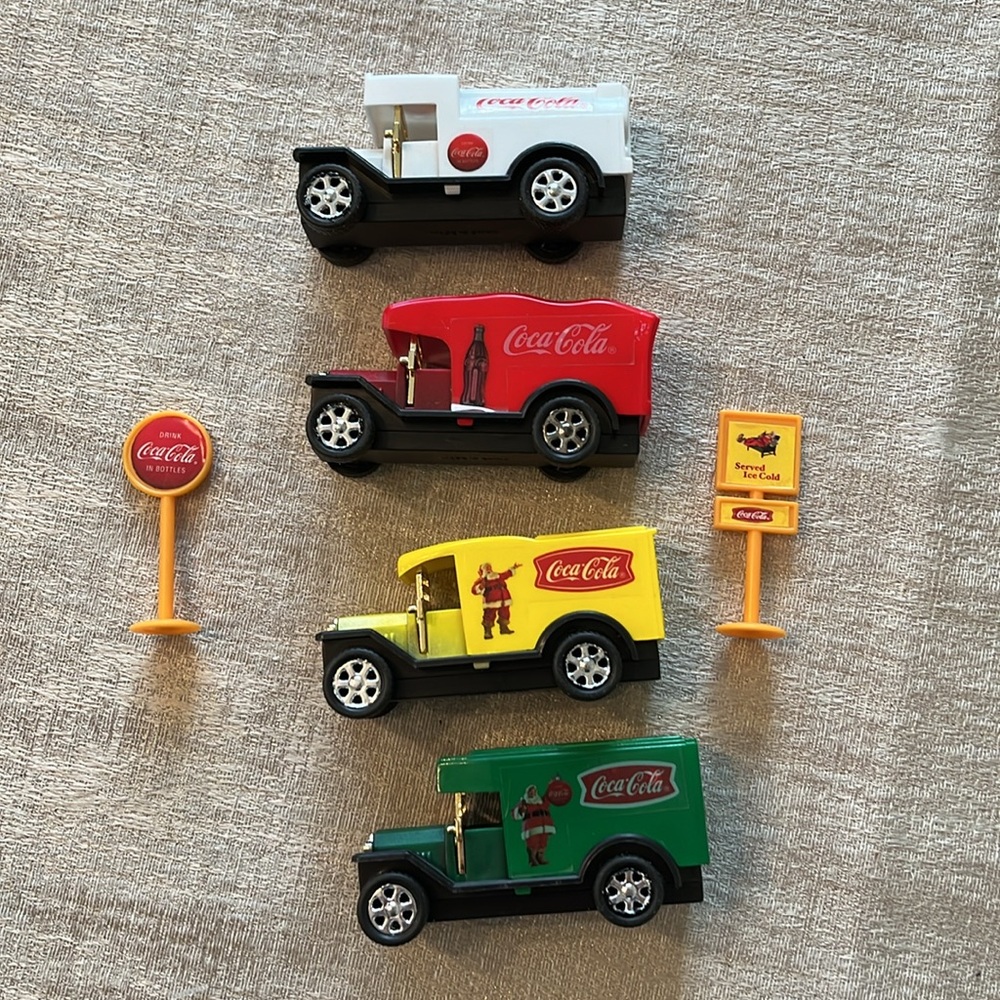 Vintage Coca Cola Delivery Trucks Set of Four in EUC!